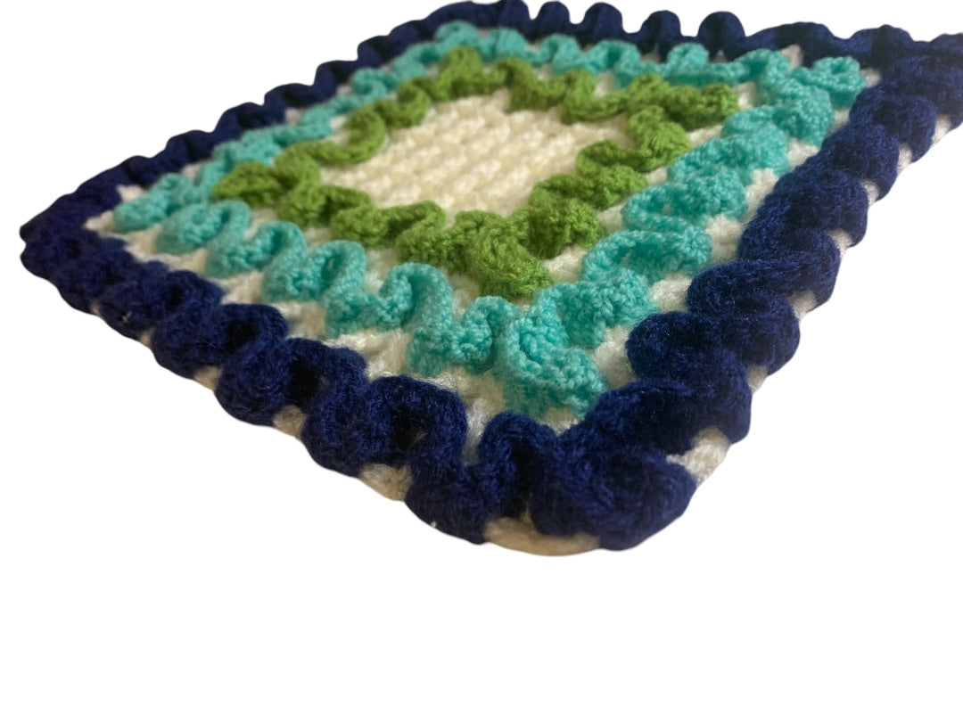 Vintage 1970s Handmade Crocheted Doily 10x11 Inches Retro
