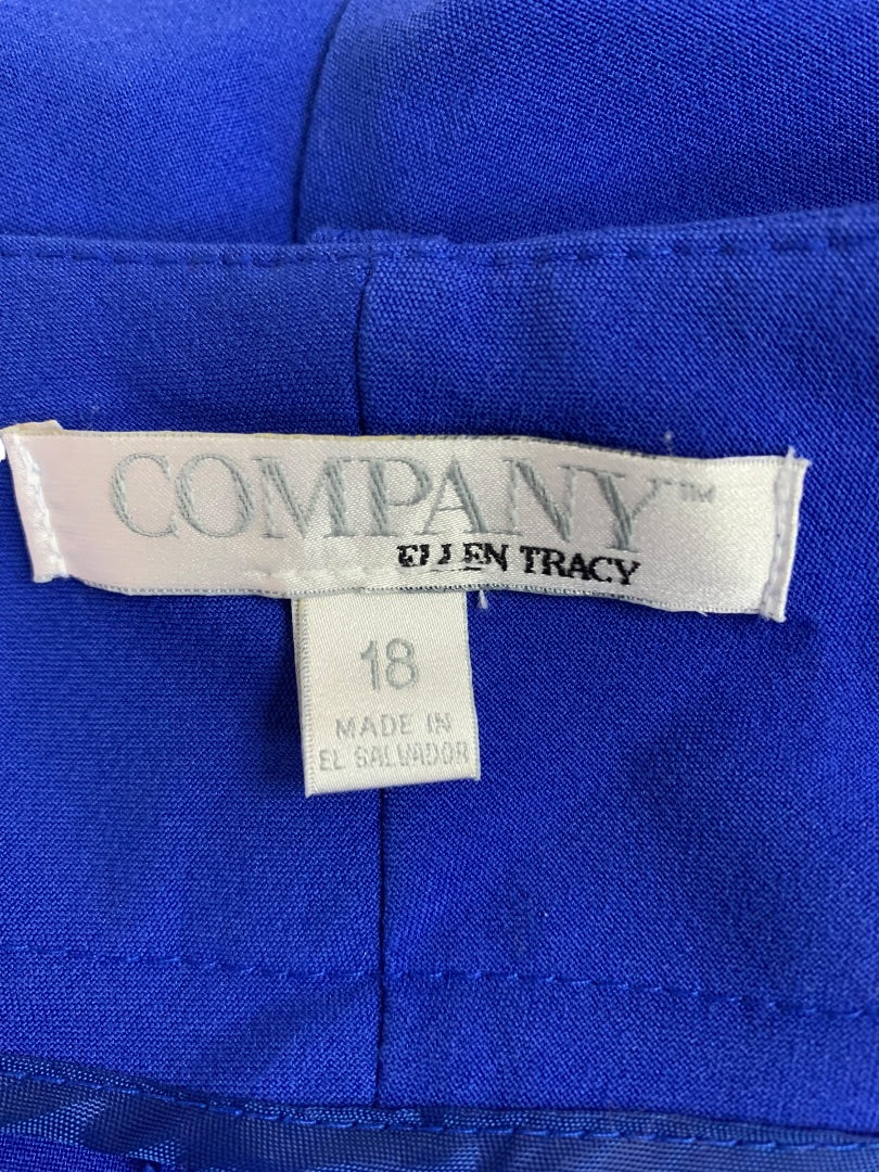 Size 18 Ellen Tracy Company Womens Crop Dress Pants Royal Blue