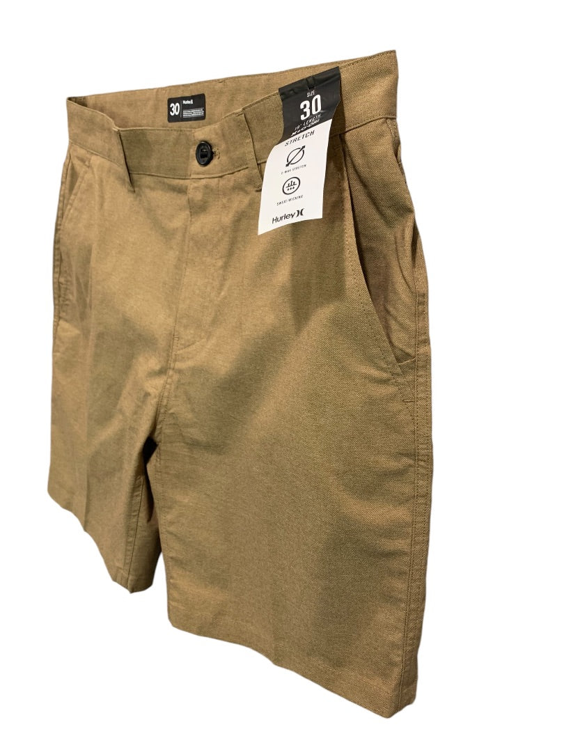 Size 30 Hurley Mens New Dri Vapor Chino Brown 19" Shorts