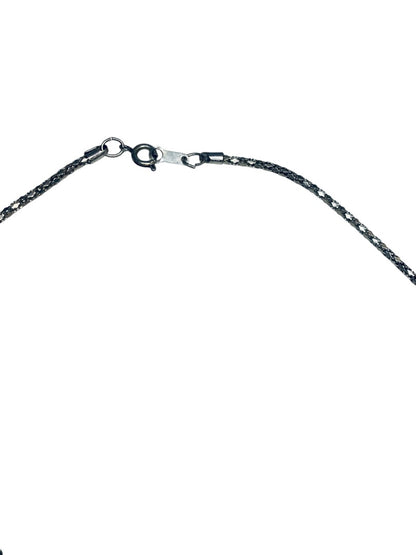 Silvertone Chain Necklace 17.5 Inch Spring Clasp Round