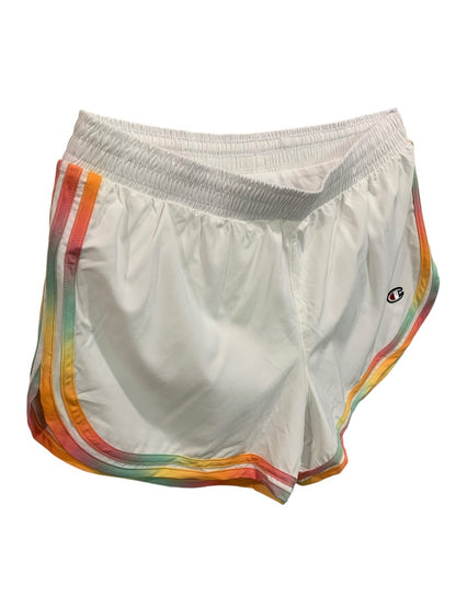 Medium Champion Womens New Running Varsity Shorts White Lined