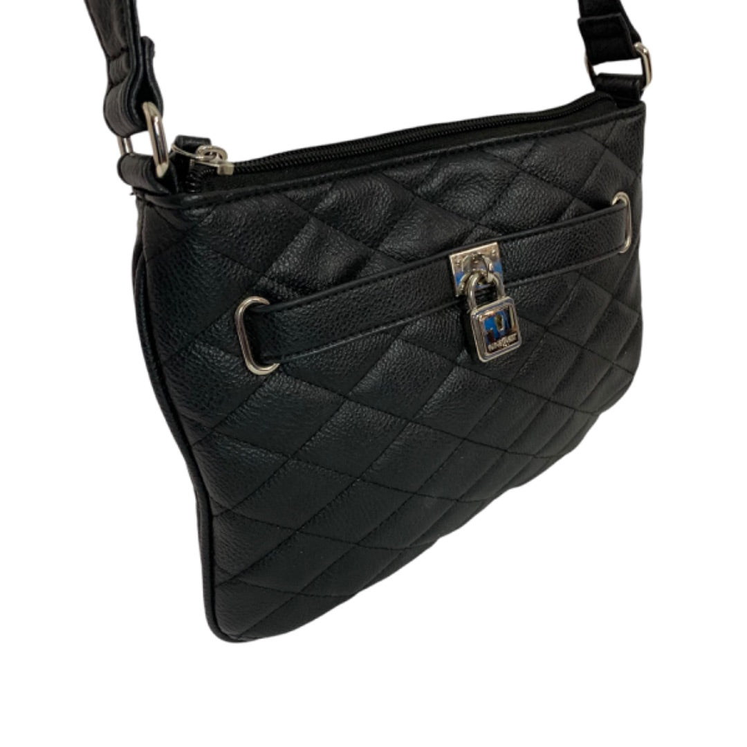 Nine West Black Look Crossbody Shoulderbag Purse Vegan Leather