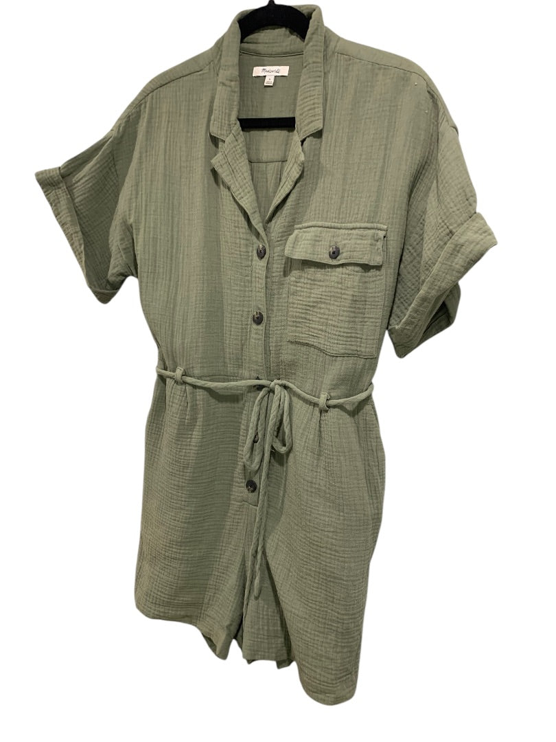 Medium Madewell Womens Safari Romper Gauzy Cotton Green