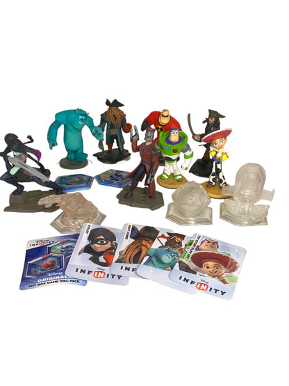 Lot of 10 Disney Pixar Infinity Figurines with 2 Game Discs