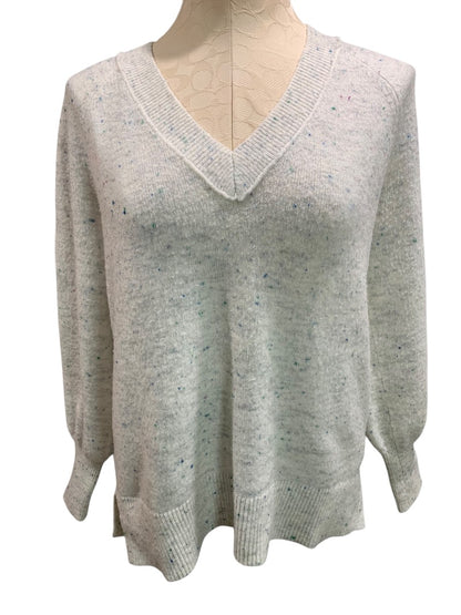 Medium LOFT Womens Speckled V-Neck Pullover Sweater