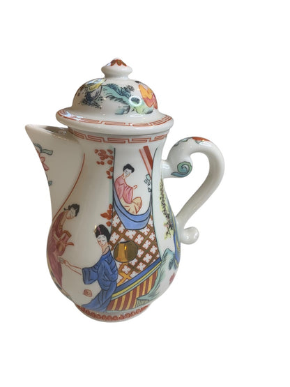 1980s Frankin Mint Fine Porcelain Collection Lidded Teapot 6 Inch