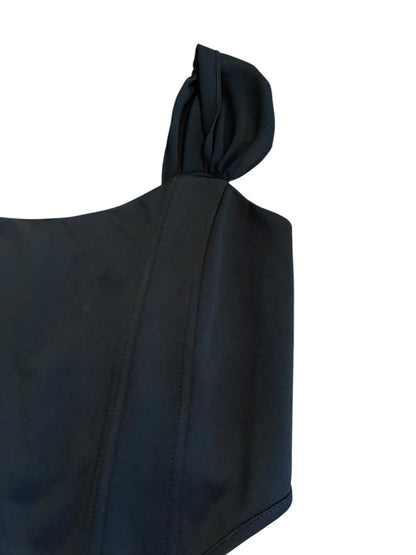 Small Altar'd State Crop Top Corset Boning Back Zipper Black