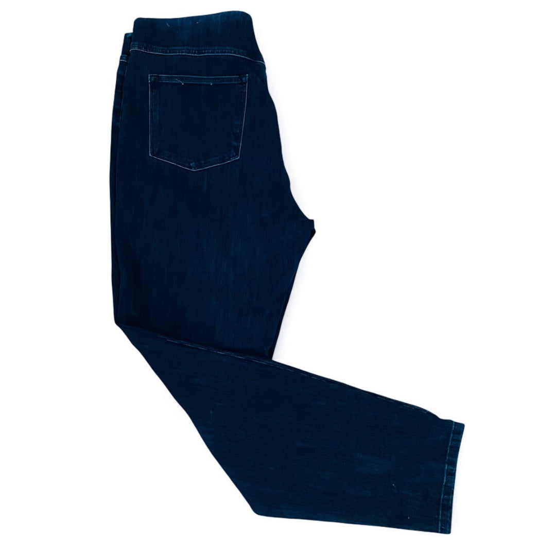 Large Soft Surroundings Womens Dark Wash Jeans Jeggings Stretch Denim Elastic Waist