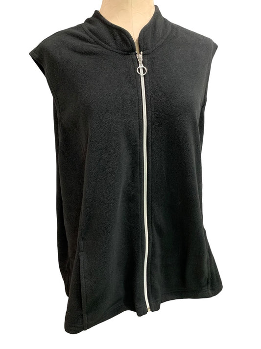 3XL Blair Womens Black Fleece Zip Up Vest Plus Size
