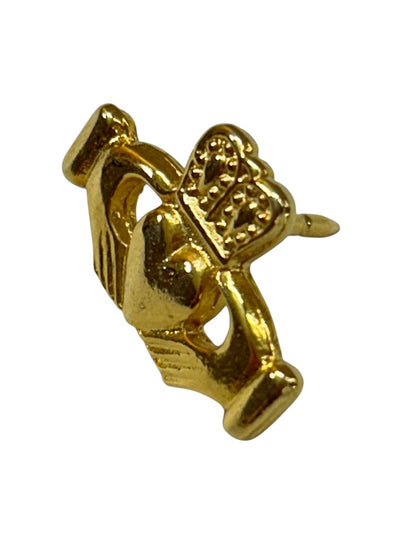 Goldtone Claddagh Lapel Pin Small .75 Inch Irish Celtic