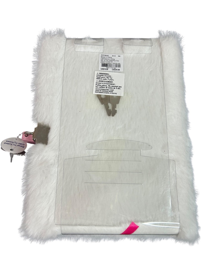 Claires New Plush Lined Journal Diary Locking Unicorn 8 x 6 Inch
