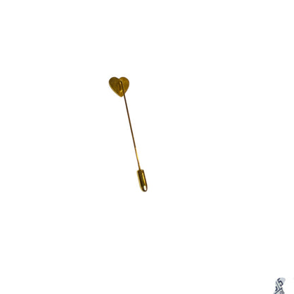 Vintage Yellow Heart Enameled Stick Pin Goldtone 2.5 Inch