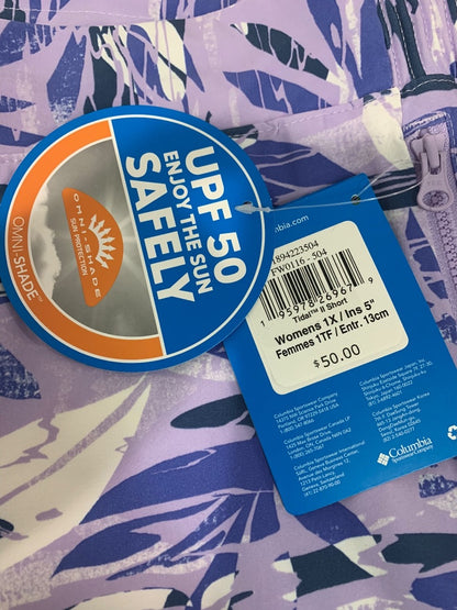1X Columbia Womens New Tidal II Short Purple Tropical UPF 50