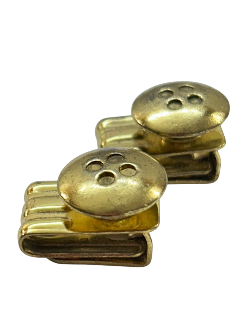 Vintage Bracetac Goldtone Suspender Tacks Removable Buttons