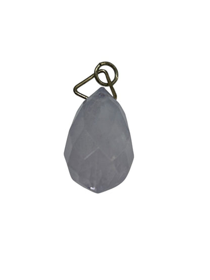 Acrylic Lavender Pendant Faceted Silvertone Jump Ring .75"