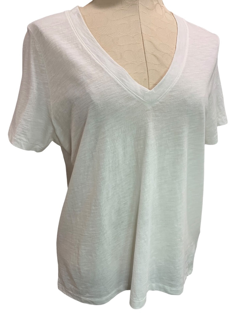 Medium Madewell Womens V-Neck Tshirt White Organic Cotton Blend