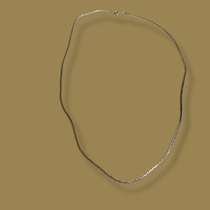 Silvertone Box Chain Necklace 24 Inch Spring Clasp