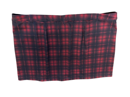 3X Maurices Stretch Plaid Skirt Pockets Red & Black New