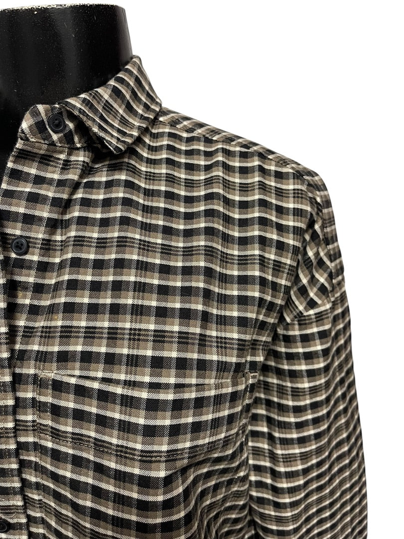 XXS Everlane Button Up Shirt Womens Oversize Collared Plaid Cotton Shirt