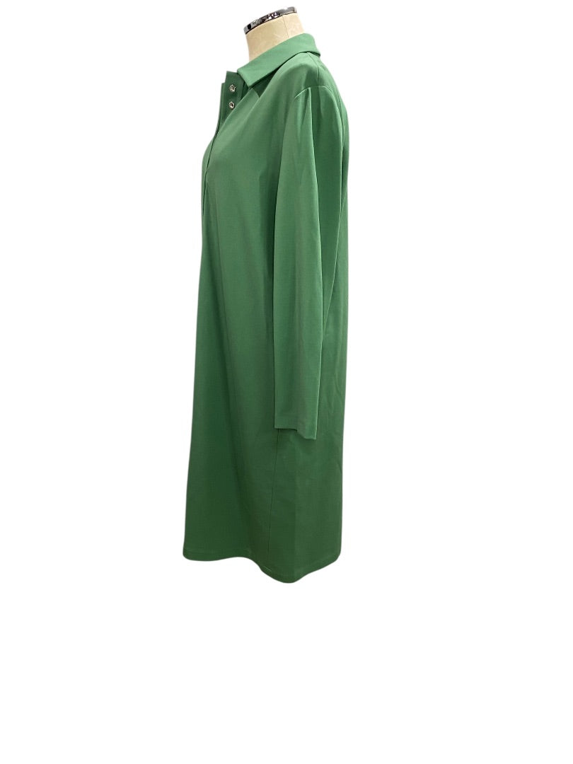 Large Lafayette 148 New Jade Ponte Knit Collared Dress Pockets