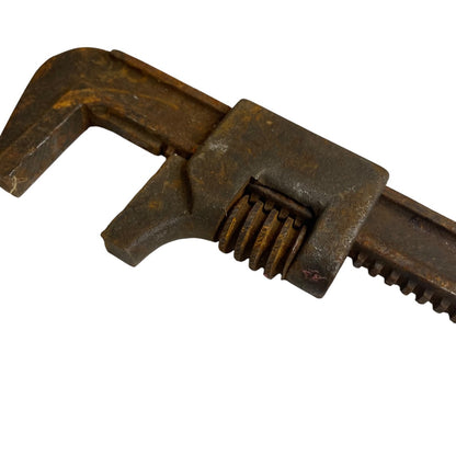 Antique Monkey Pipe Wrench Rusty Fairmount Cleve 9 Inch