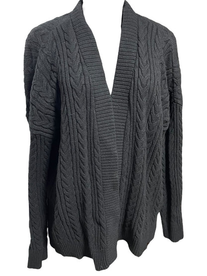 XL Cyrus Cable Knit Open Cardigan Sweater Black Womens
