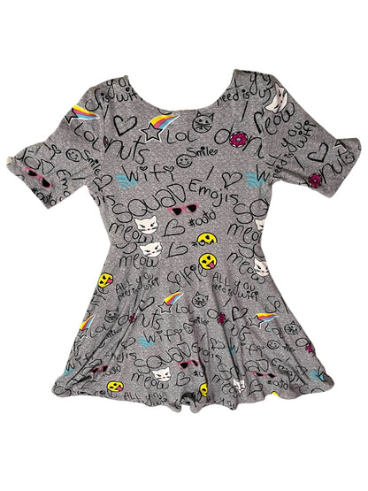Size 8 Emily West Girls Reversible Tshirt Dress Polka Dot Graphic