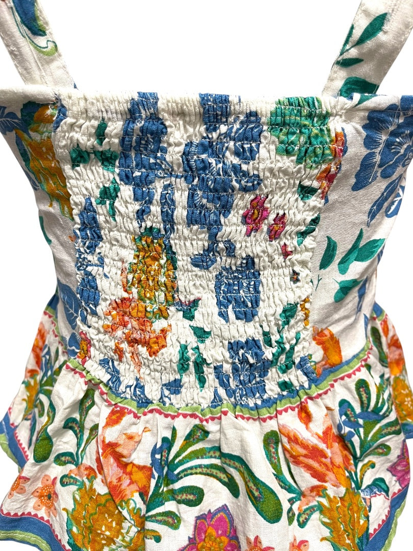 XS Rachel Zoe Womens Linen Blend Peplum Sleeveless Shirt Side Zip