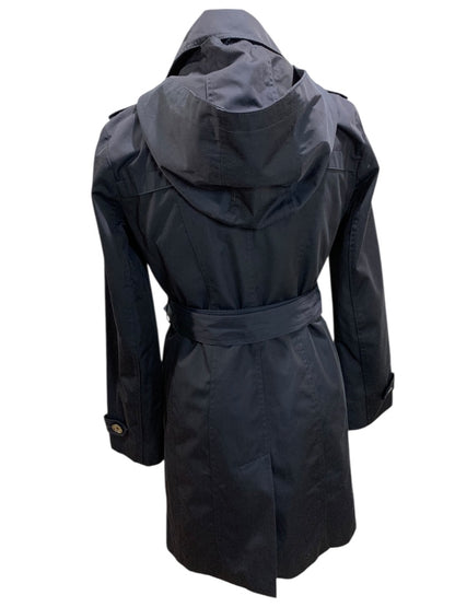 XS Michael Kors Womens Navy Blue Trench Coat with Removable Lining