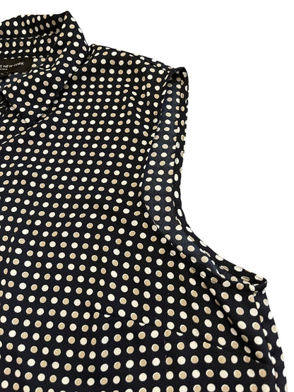 Size 16 Jones New York Womens Button Up Polka Dot Sleeveless Blouse Shirt