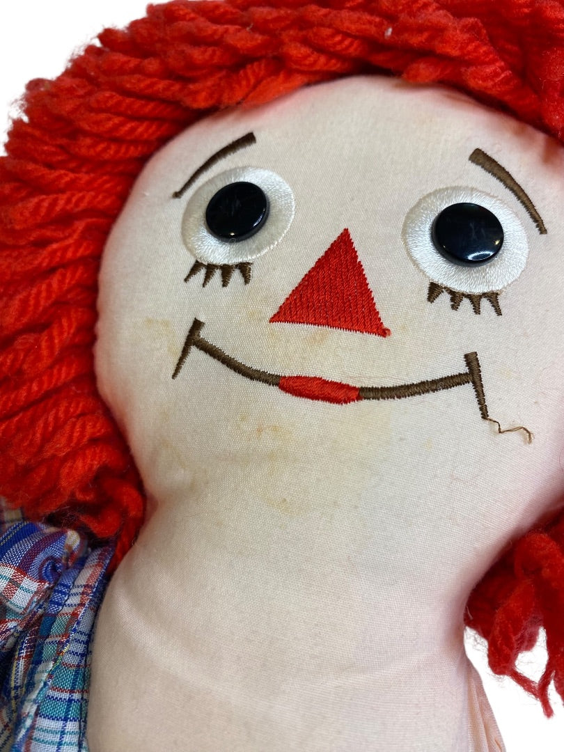 1991 Applause Raggedy Andy Rag Doll 16" Button Eyes Embroidered Face
