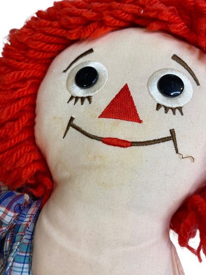 1991 Applause Raggedy Andy Rag Doll 16" Button Eyes Embroidered Face