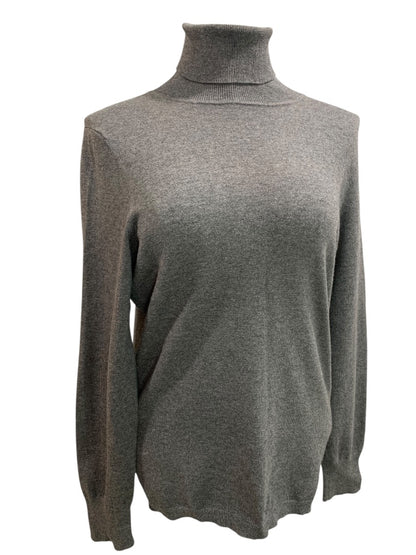 Medium Talbots Womens Gray Turtleneck Sweater Cotton Blend