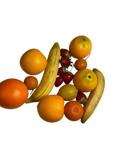Lot of 18 Vintage Pieces of Fake Fruit Orange Lemon Banana Strawberry