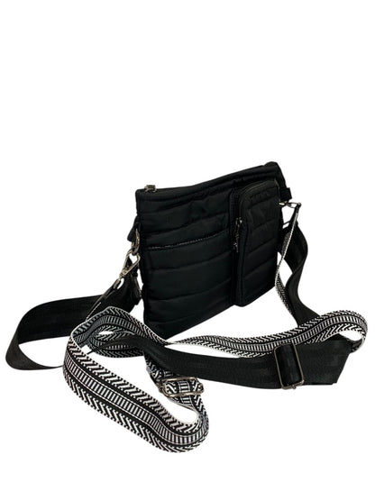 Think Rolyn Black Puffer Bag Crossbody Interchangeable Straps