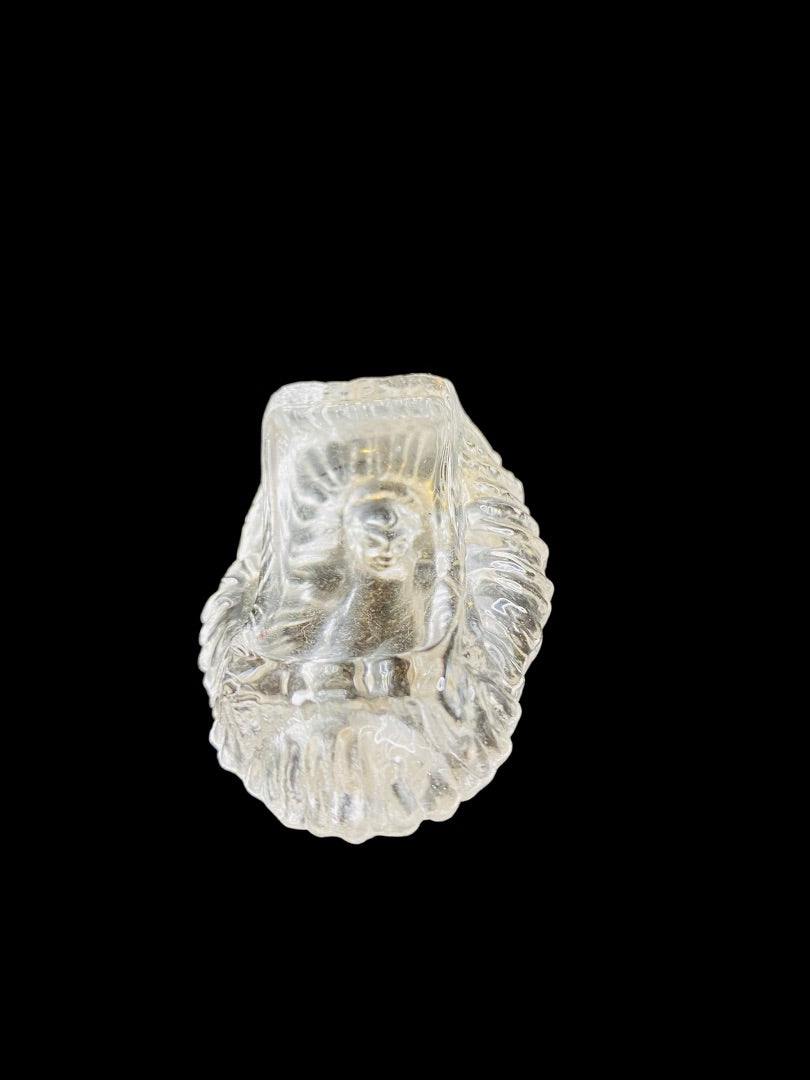 Vintage Glass Nativity Replacement Baby Jesus Clear 2.5"