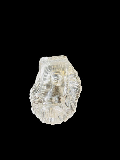 Vintage Glass Nativity Replacement Baby Jesus Clear 2.5"