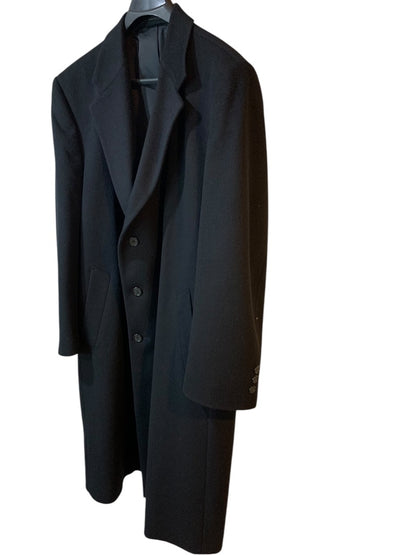 Size 50R Marlboro Ltd Mens Cashmere Wool Blend Black Overcoat