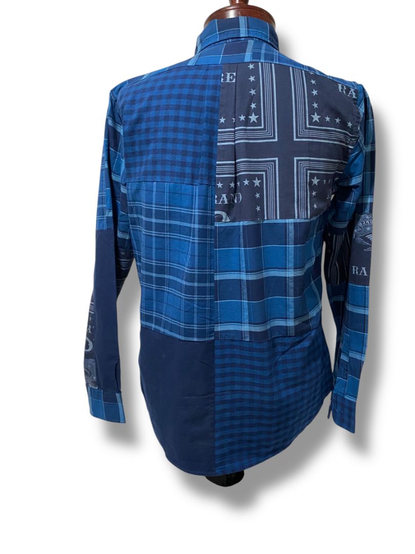Medium Ralph Lauren Mens Button Down Patchwork Eagle Stamp Shirt