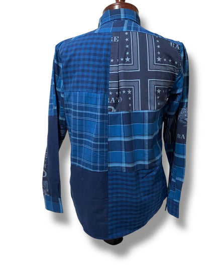 Medium Ralph Lauren Mens Button Down Patchwork Eagle Stamp Shirt