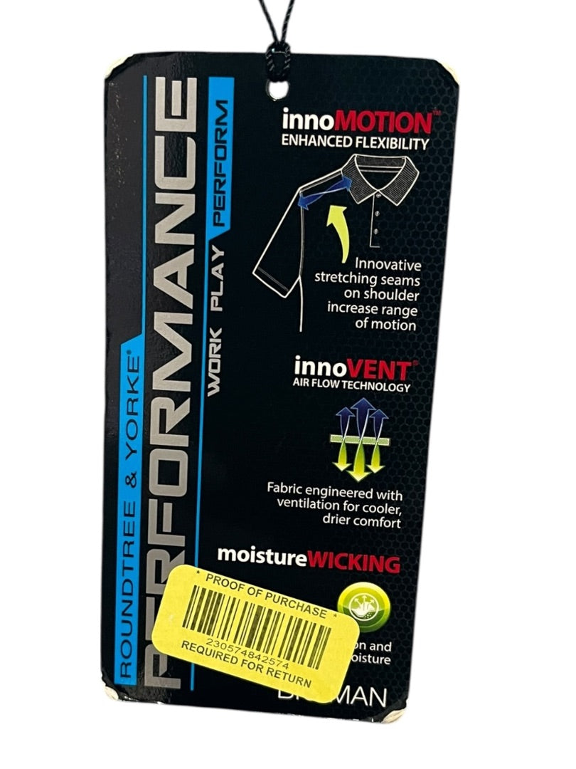 3XB Roundtree & Yorke Performance Golf Shirt Blue New