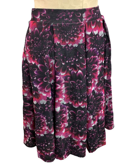 Size XS LulaRoe Madison Skirt Flare Purple Floral Pockets