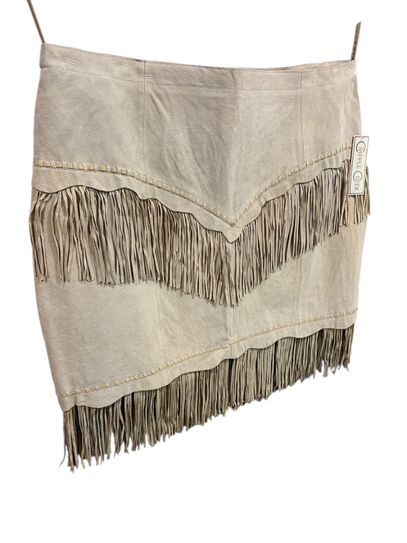 Size 3XL Cripple Creek Fringed Suede Miniskirt Tan New Western