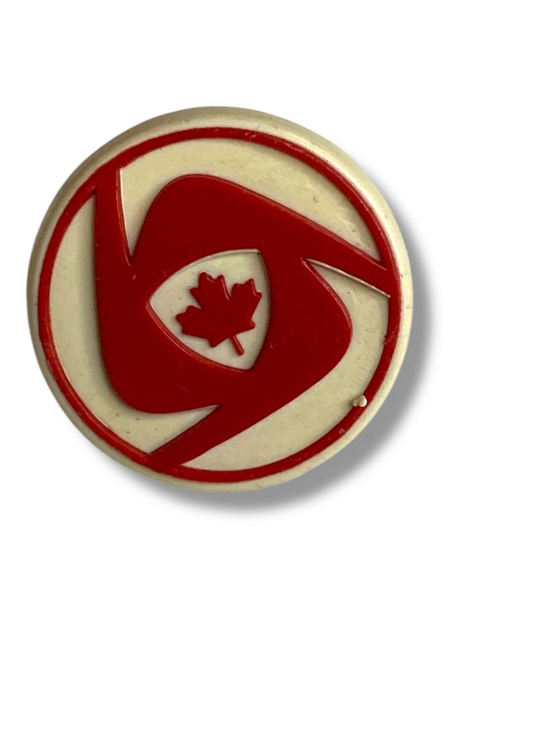 Vintage Canada Program ParticipAction Sport Logo Plastic Lapel Pin .6"