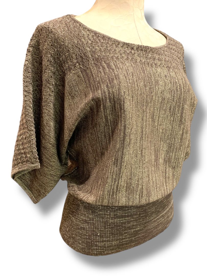 Size Medium United States Sweaters Metallic Womens Sparkle Banded Waist