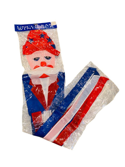 Uncle Sam Windsock Outdoor Hanging Patriotic USA Red White Blue New