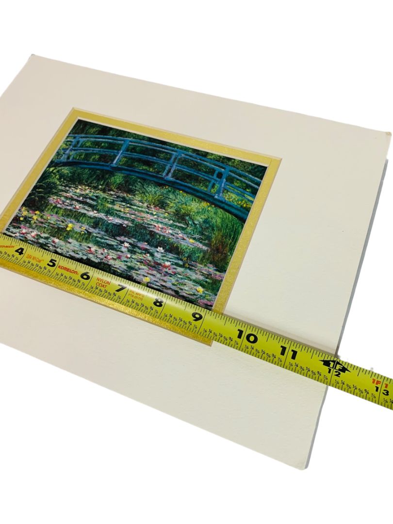 1999 Claude Monet Print Matted in Greeting Card The Japanese Footbridge