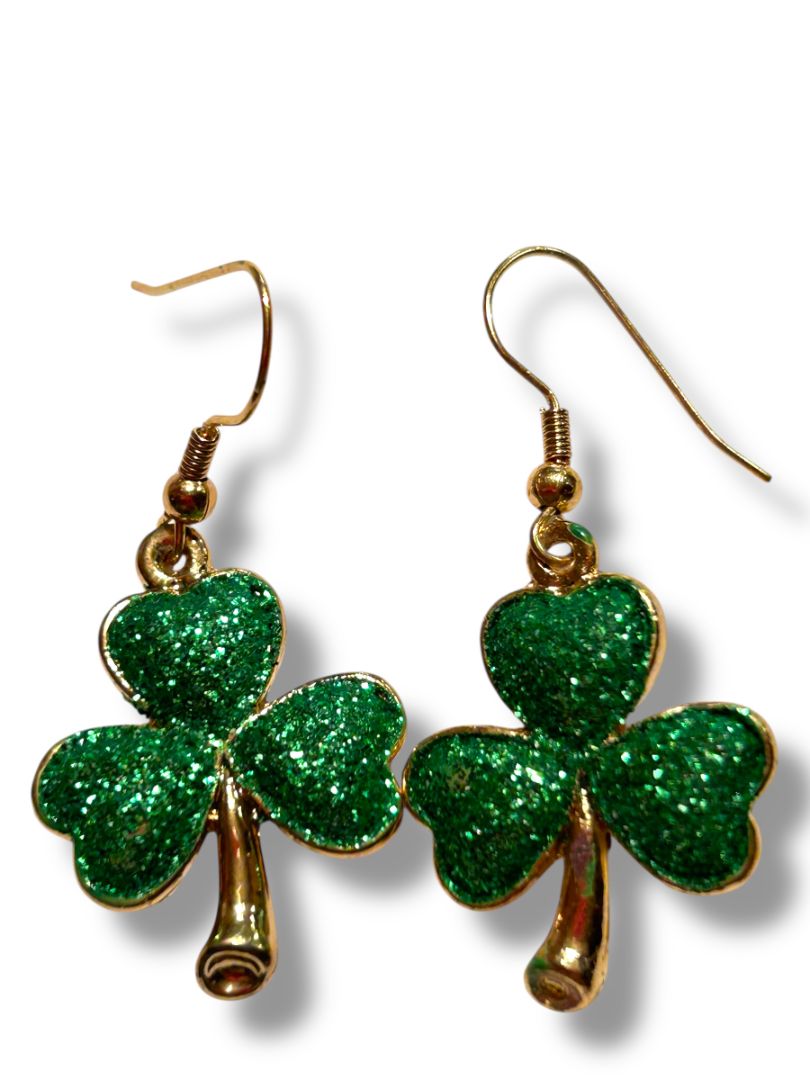 Silvertone Fishhook Pierced Earrings Floral Heart 2.5" Drop
