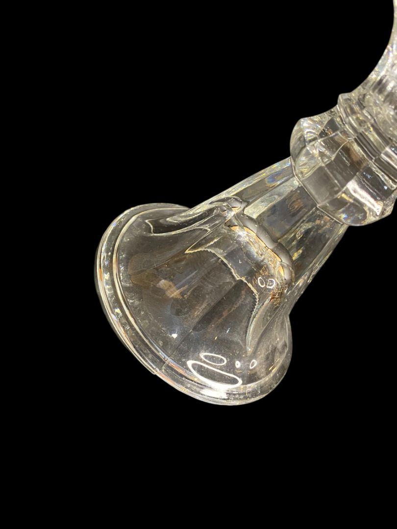 Vintage Clear Pressed Glass Candlestick 5" 8 Sided
