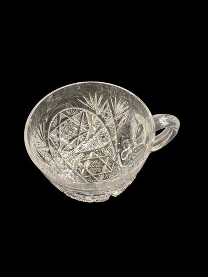 Vintage Crystal Punch Glass Clear Pressed Glass Mug 2.25"h